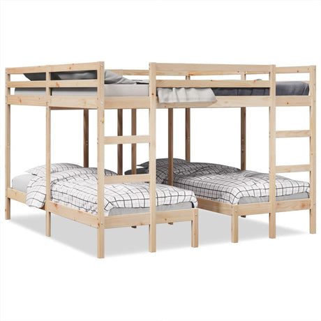 Triple Bunk Bed Frame Solid Wood Pine