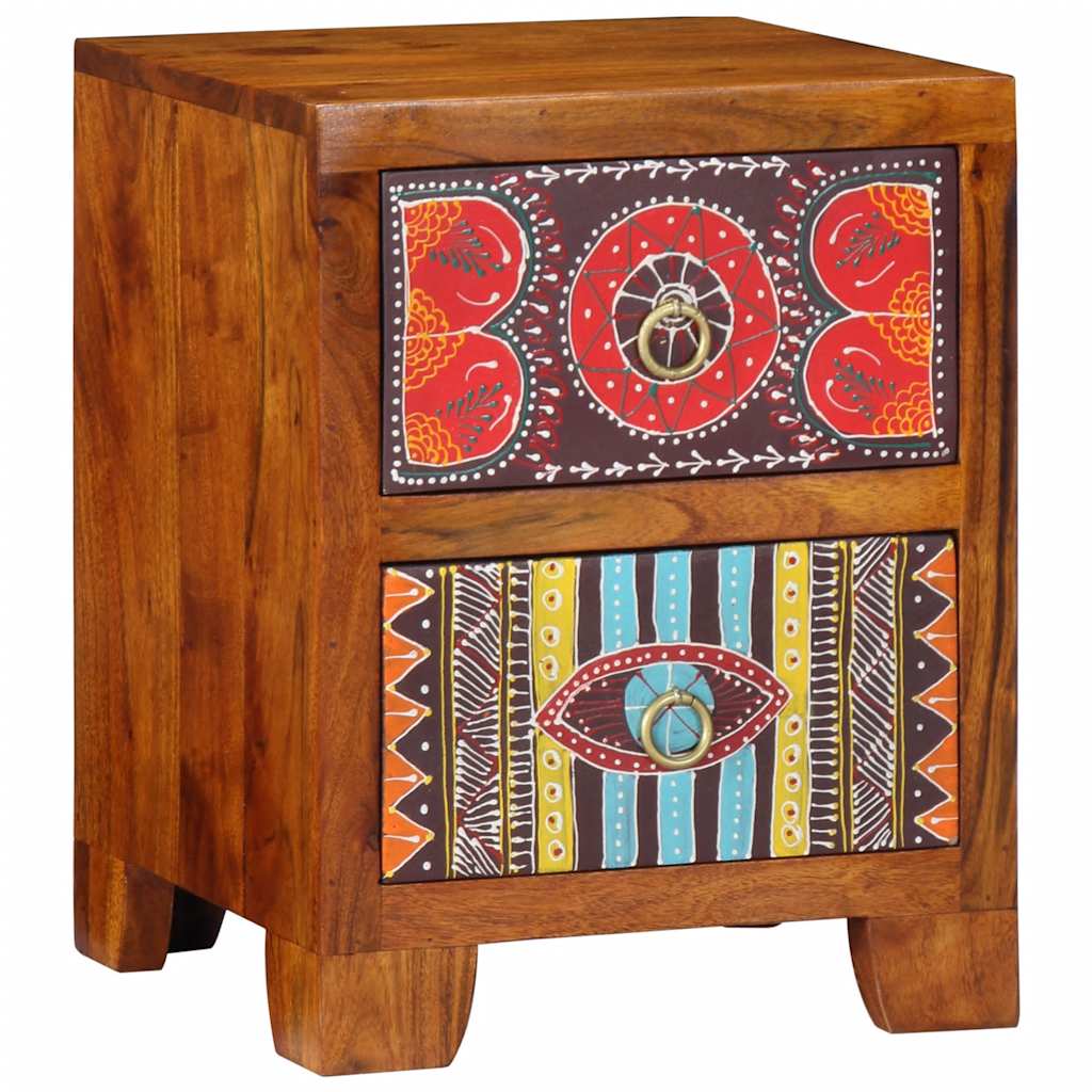 Bedside Cabinet 2 Pcs 35X35X45 Cm Solid Wood Acacia