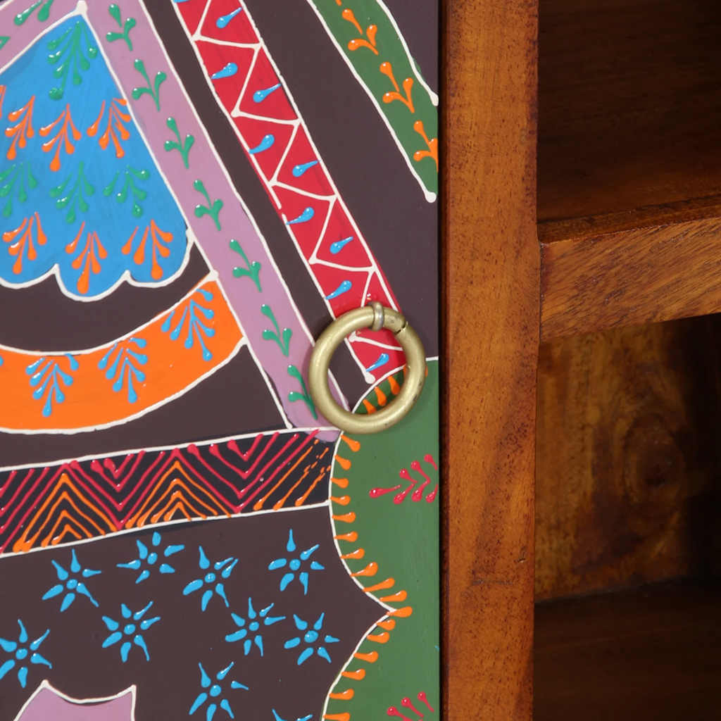 Sideboard Multicolour 90X35X60 Solid Wood Acacia