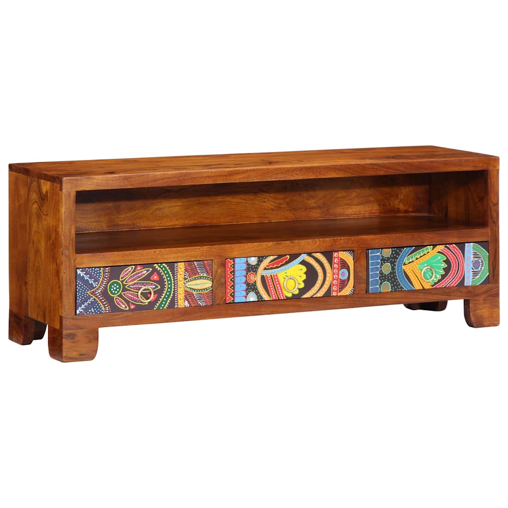 Tv Cabinet Multicolour 110X30X40 Solid Wood Acacia