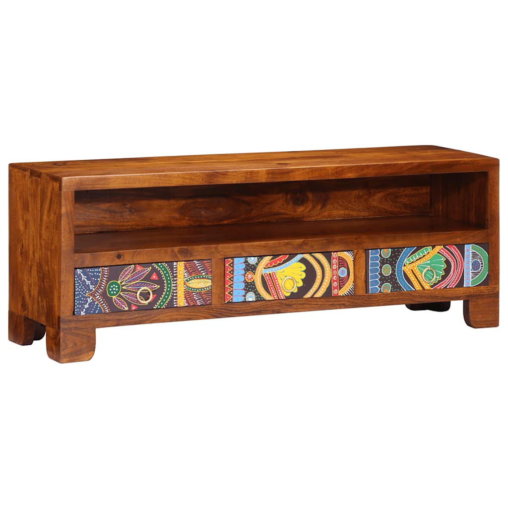 Tv Cabinet Multicolour 110X30X40 Solid Wood Acacia