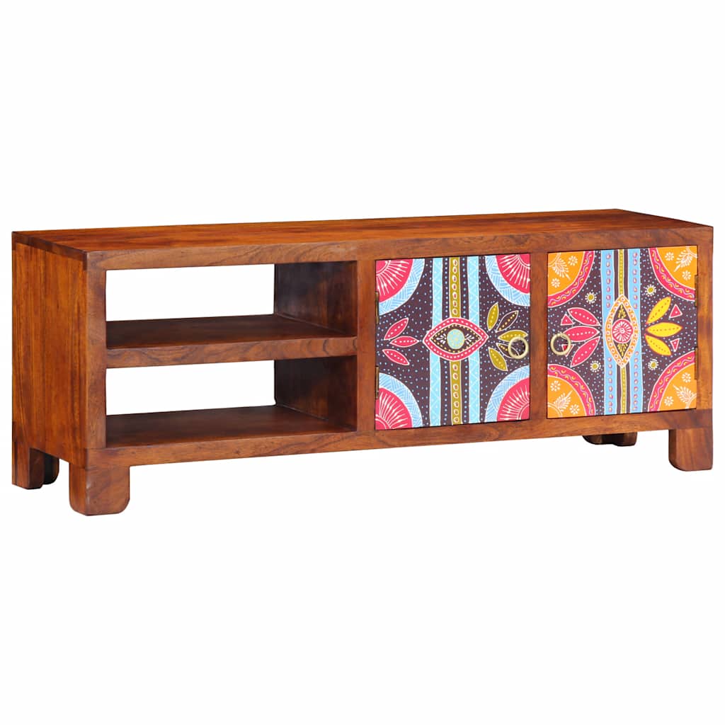 Tv Cabinet Multicolour 110X30X40 Solid Wood Acacia