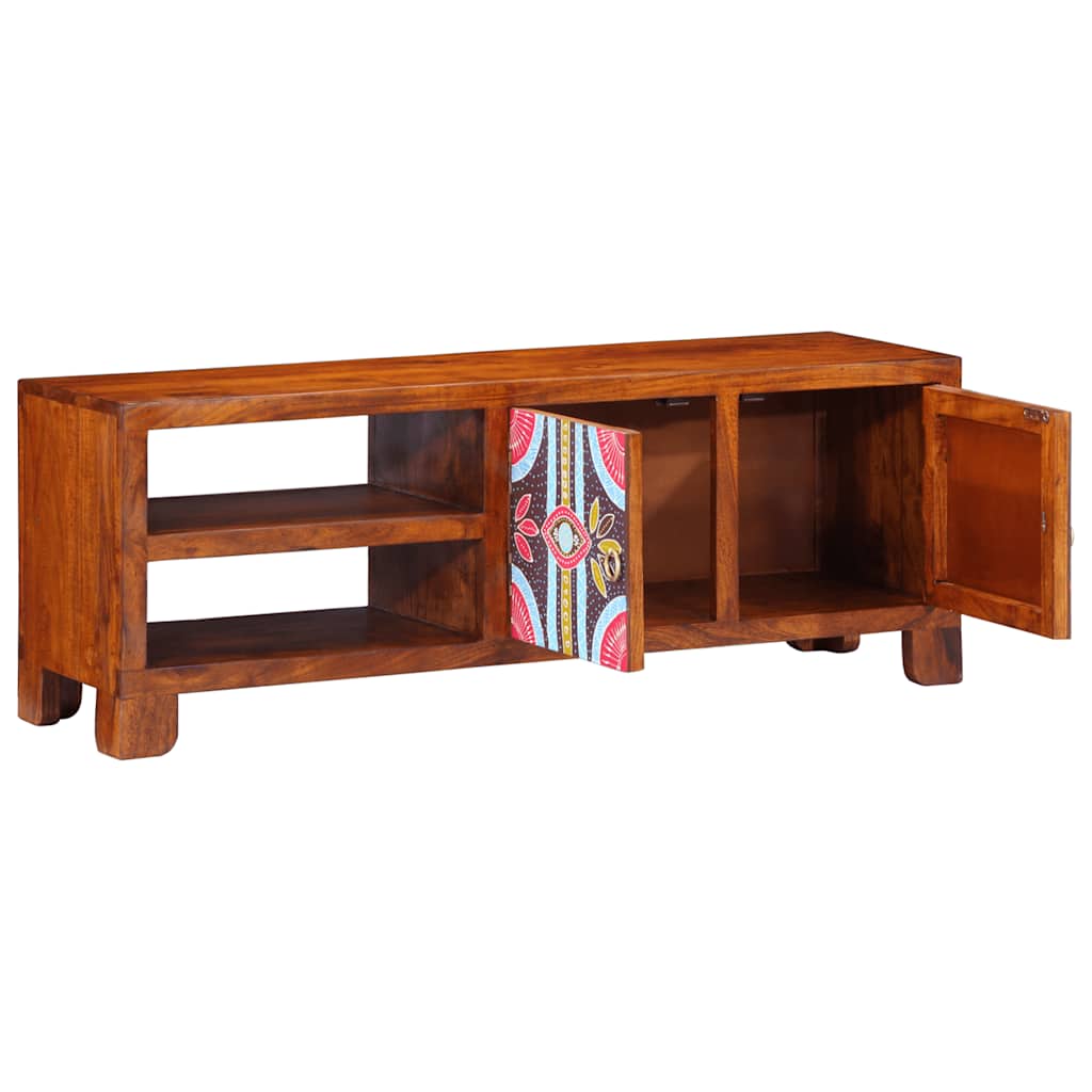 Tv Cabinet Multicolour 110X30X40 Solid Wood Acacia