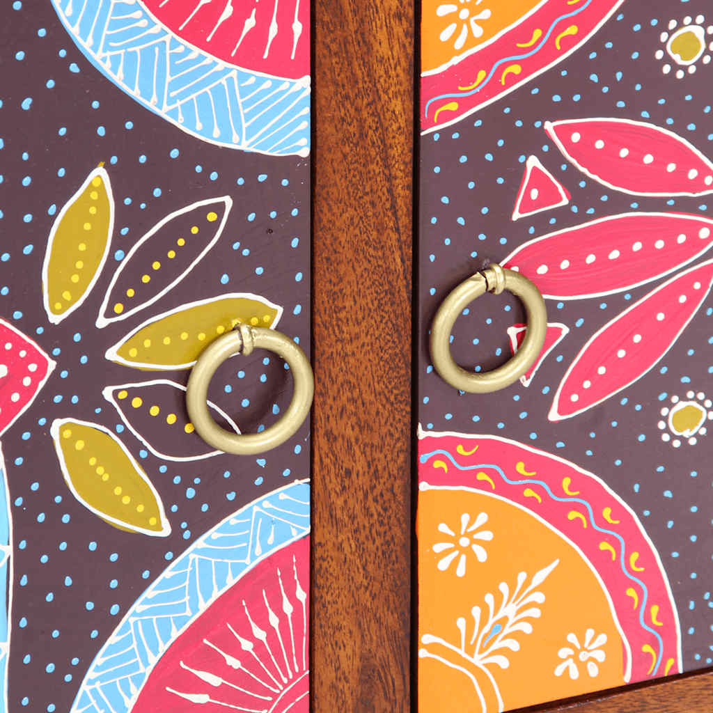 Tv Cabinet Multicolour 110X30X40 Solid Wood Acacia