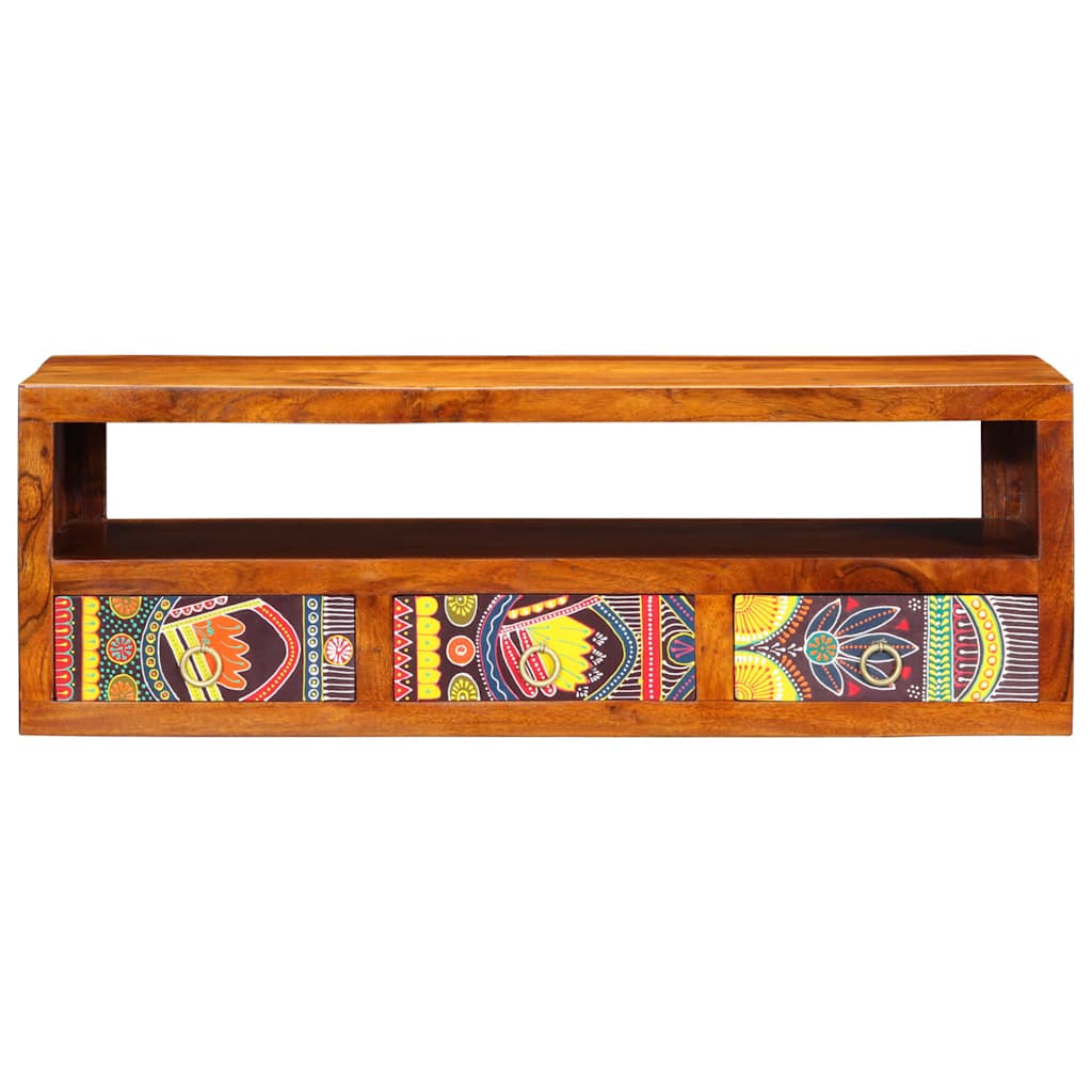 Wall-Mounted Tv Cabinet Multicolour 90X30X30 Solid Wood Acacia