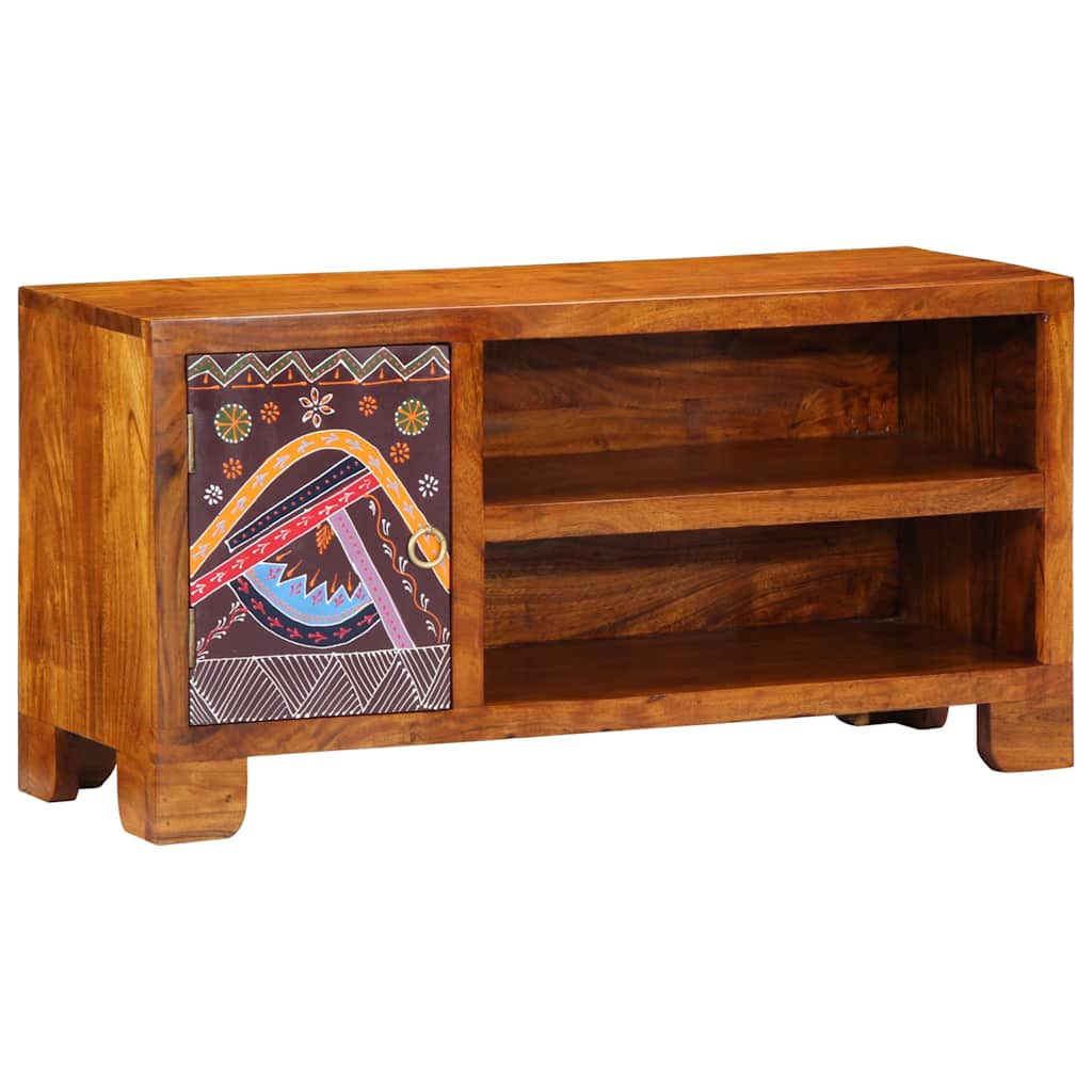 Tv Cabinet Multicolour 90X30X45 Solid Wood Acacia