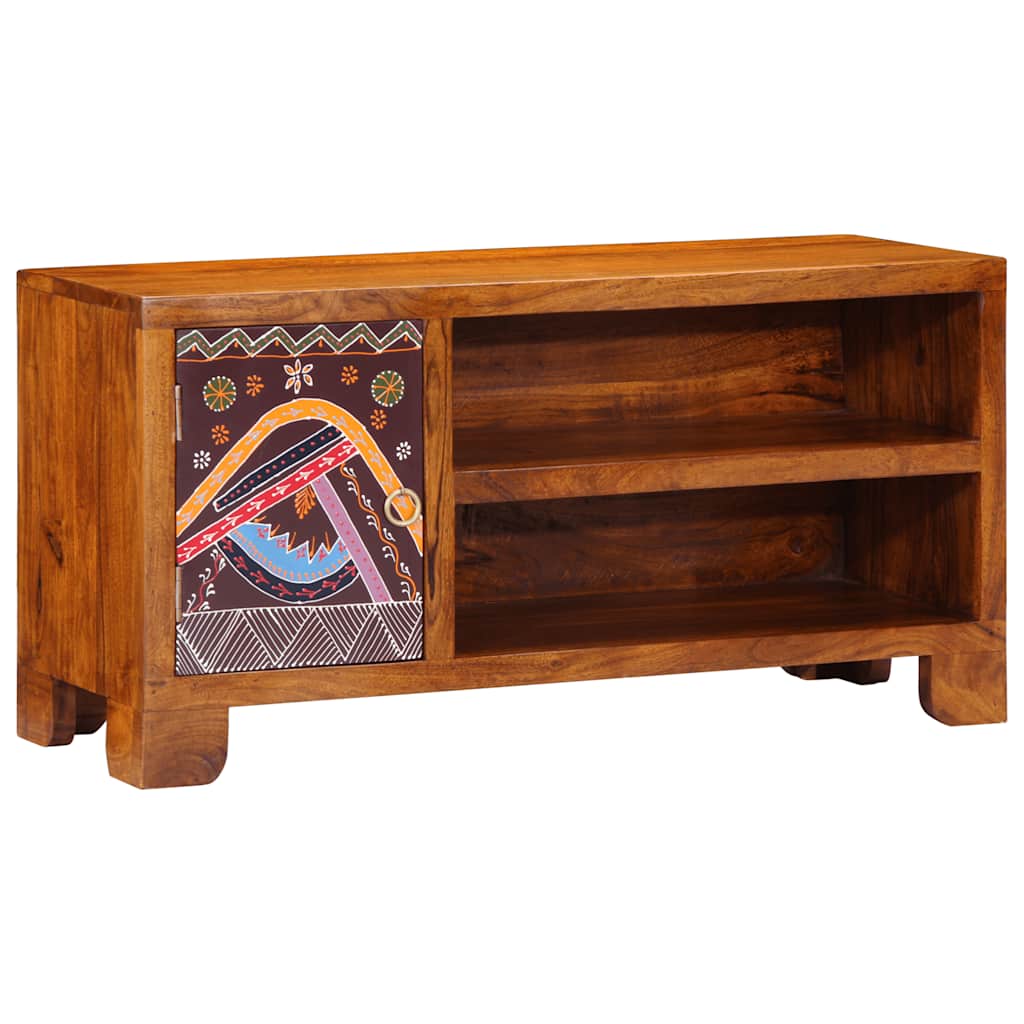 Tv Cabinet Multicolour 90X30X45 Solid Wood Acacia