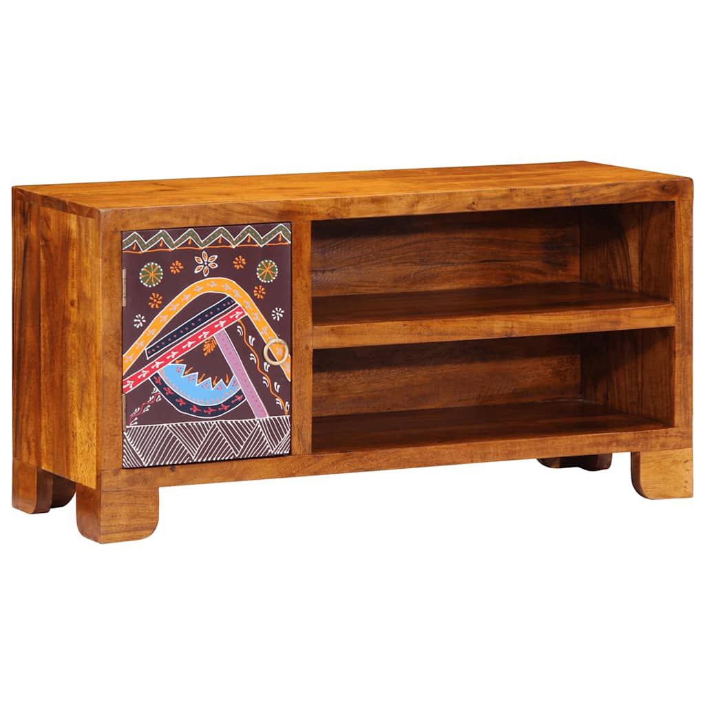 Tv Cabinet Multicolour 90X30X45 Solid Wood Acacia