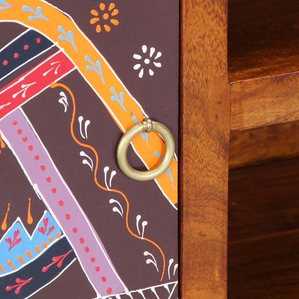 Tv Cabinet Multicolour 90X30X45 Solid Wood Acacia