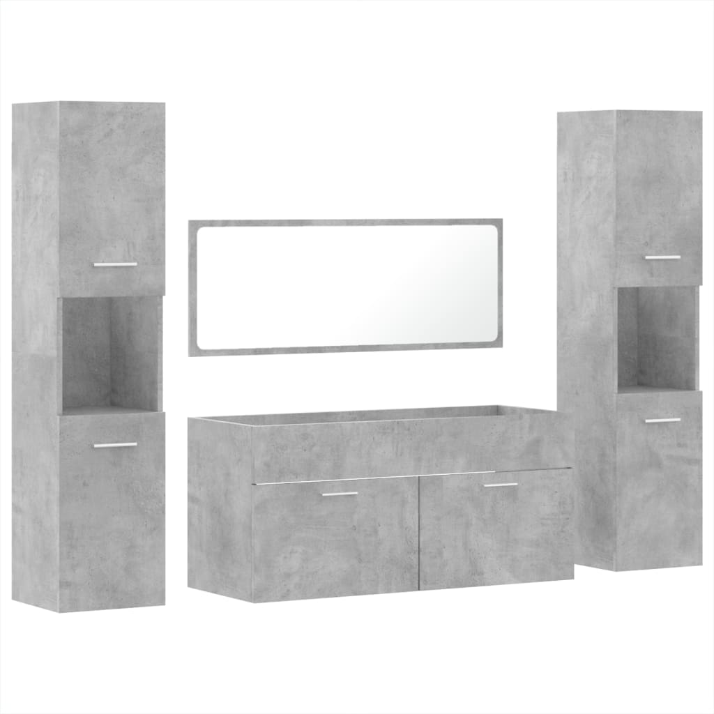 4 Piece Bathroom Furniture Set Engineered Wood