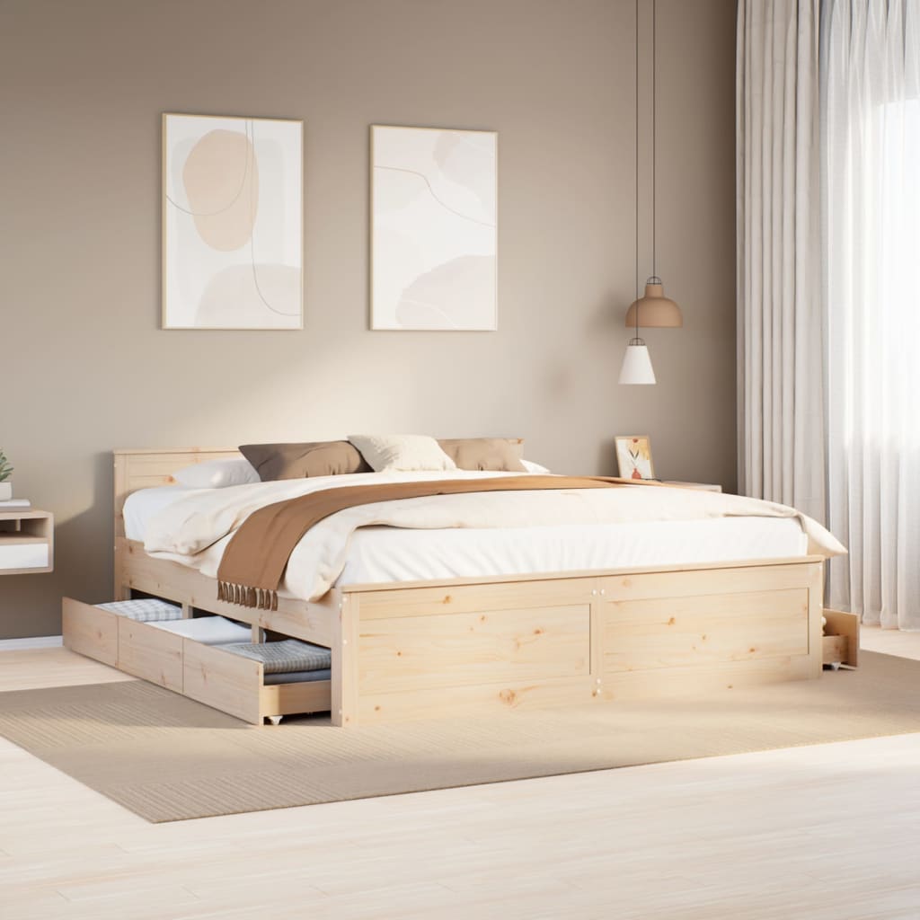 Bed Frame Without Mattress With Headboard Small Single Solid Wood Pine