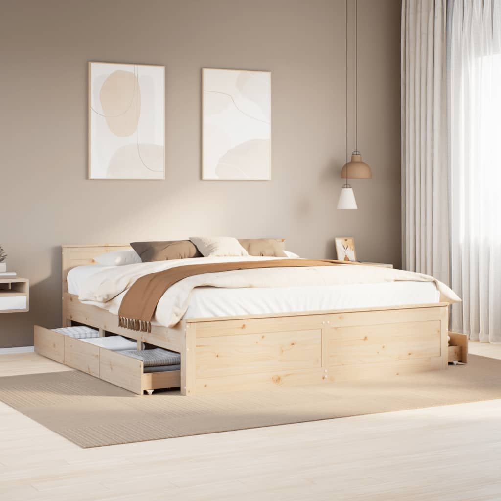 Bed Frame Without Mattress With Headboard Small Single Solid Wood Pine