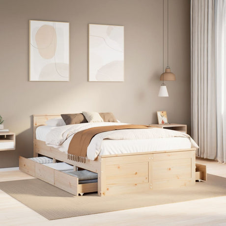 Bed Frame Without Mattress With Headboard Small Single Solid Wood Pine