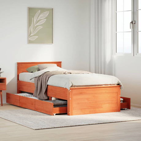 Bed Frame Without Mattress With Headboard Small Single Solid Wood Pine