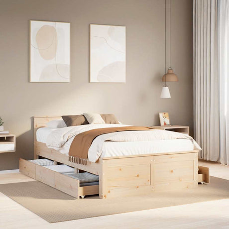 Bed Frame Without Mattress With Headboard Small Single Solid Wood Pine