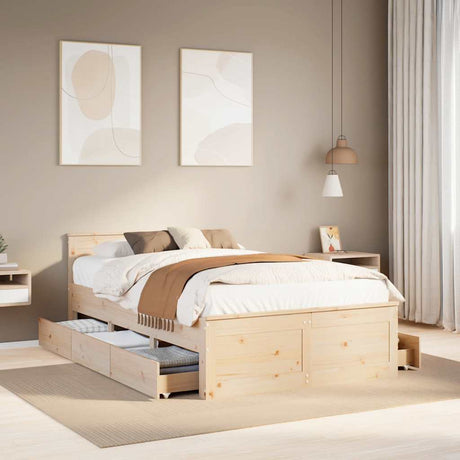 Bed Frame Without Mattress With Headboard Small Single Solid Wood Pine