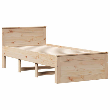 Bed Frame Without Mattress With Headboard Small Single Solid Wood Pine