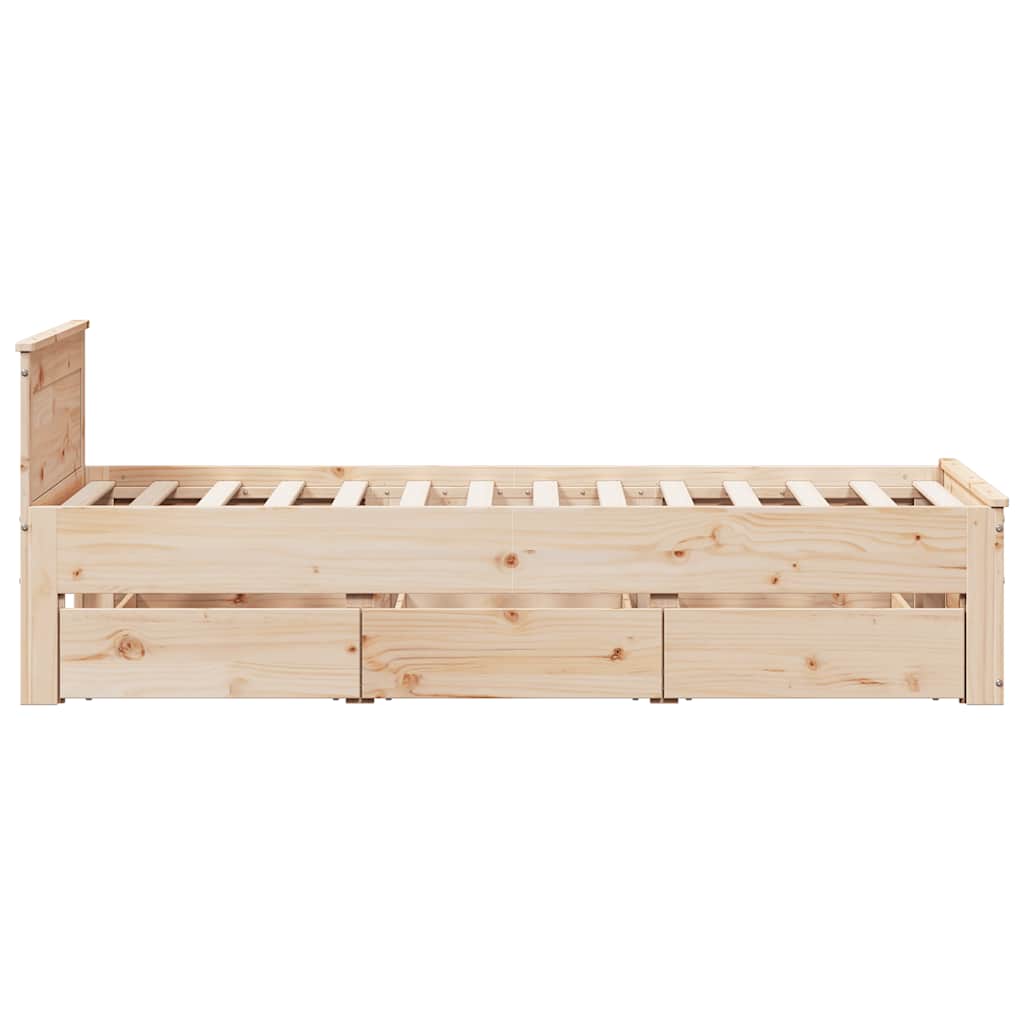 Bed Frame Without Mattress With Headboard Small Single Solid Wood Pine