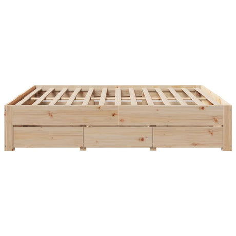 Bed Frame Without Mattress With Drawers Super King Solid Wood Pine