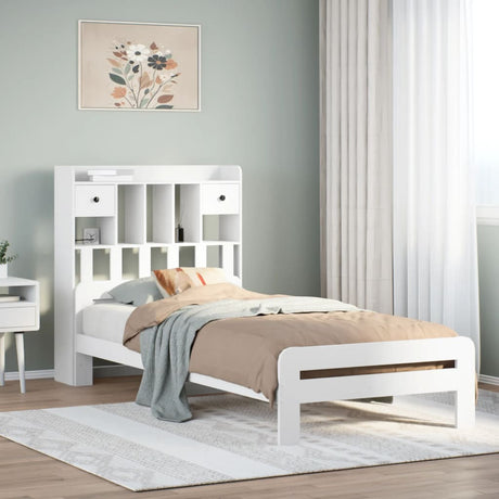 Bookcase Bed Without Mattress King Size Solid Wood Pine