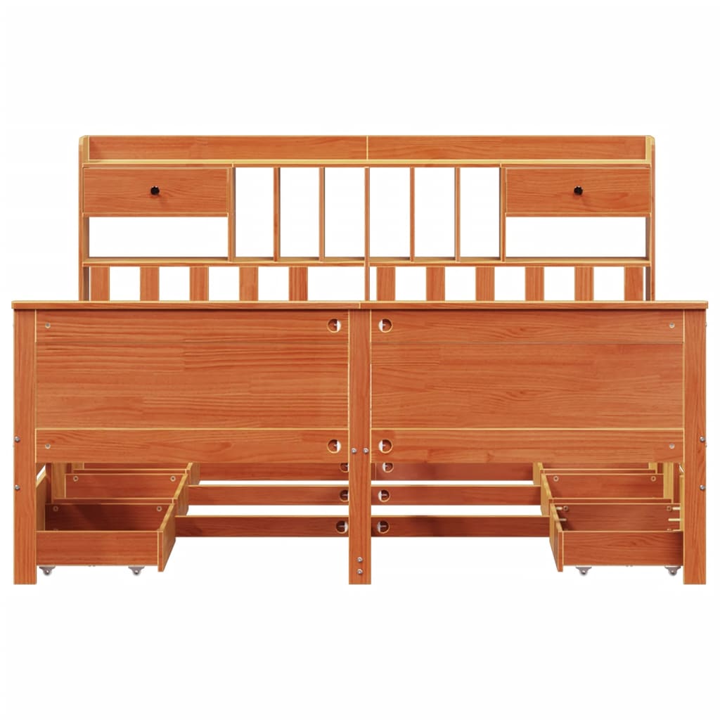 Bookcase Bed Without Mattress Solid Wood Pine