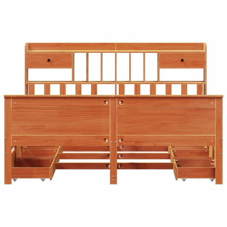 Bookcase Bed Without Mattress Solid Wood Pine