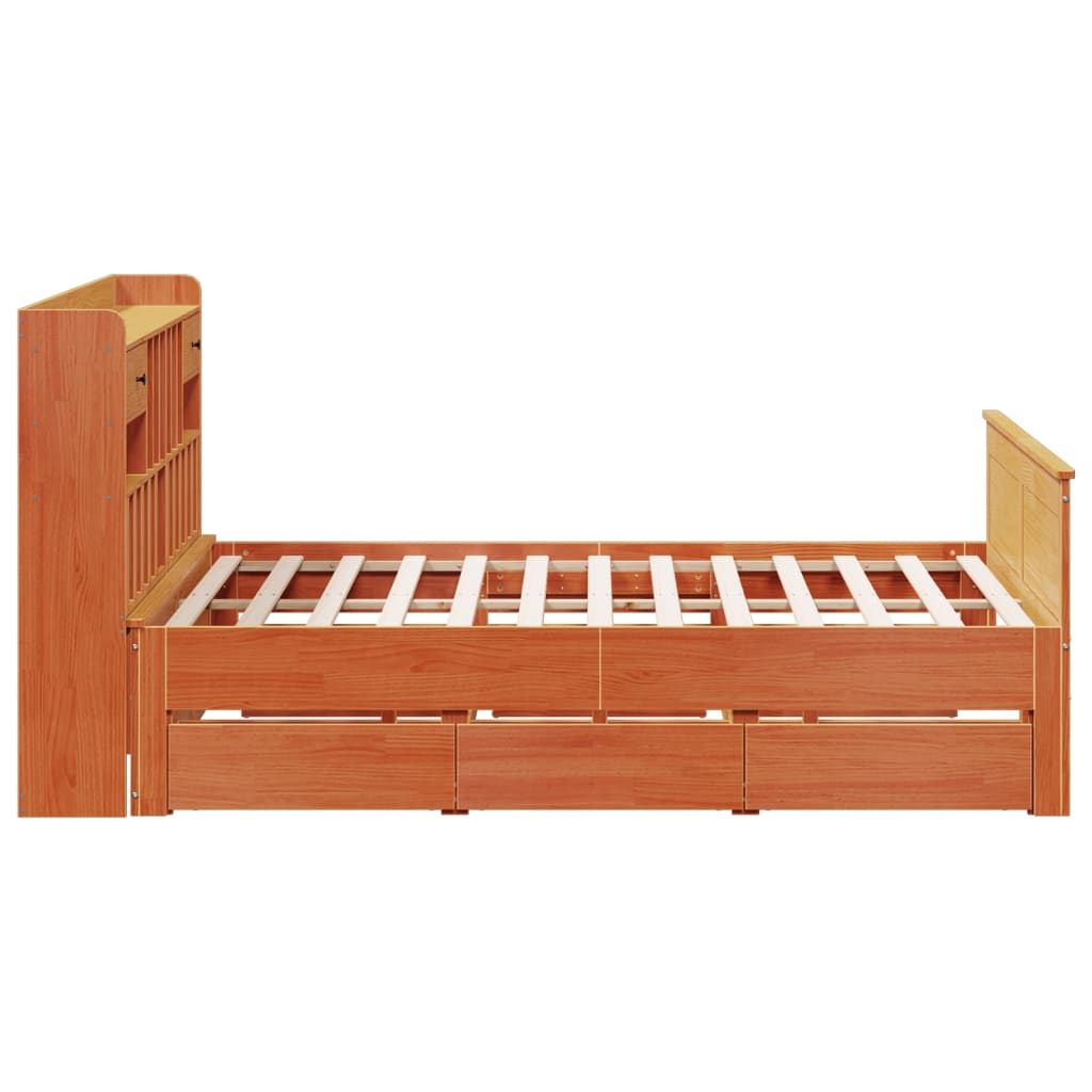 Bookcase Bed Without Mattress Solid Wood Pine