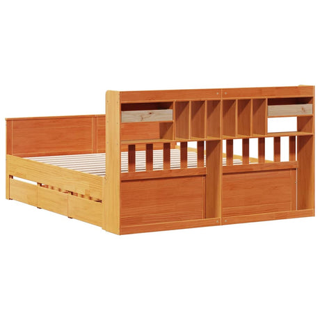 Bookcase Bed Without Mattress Solid Wood Pine