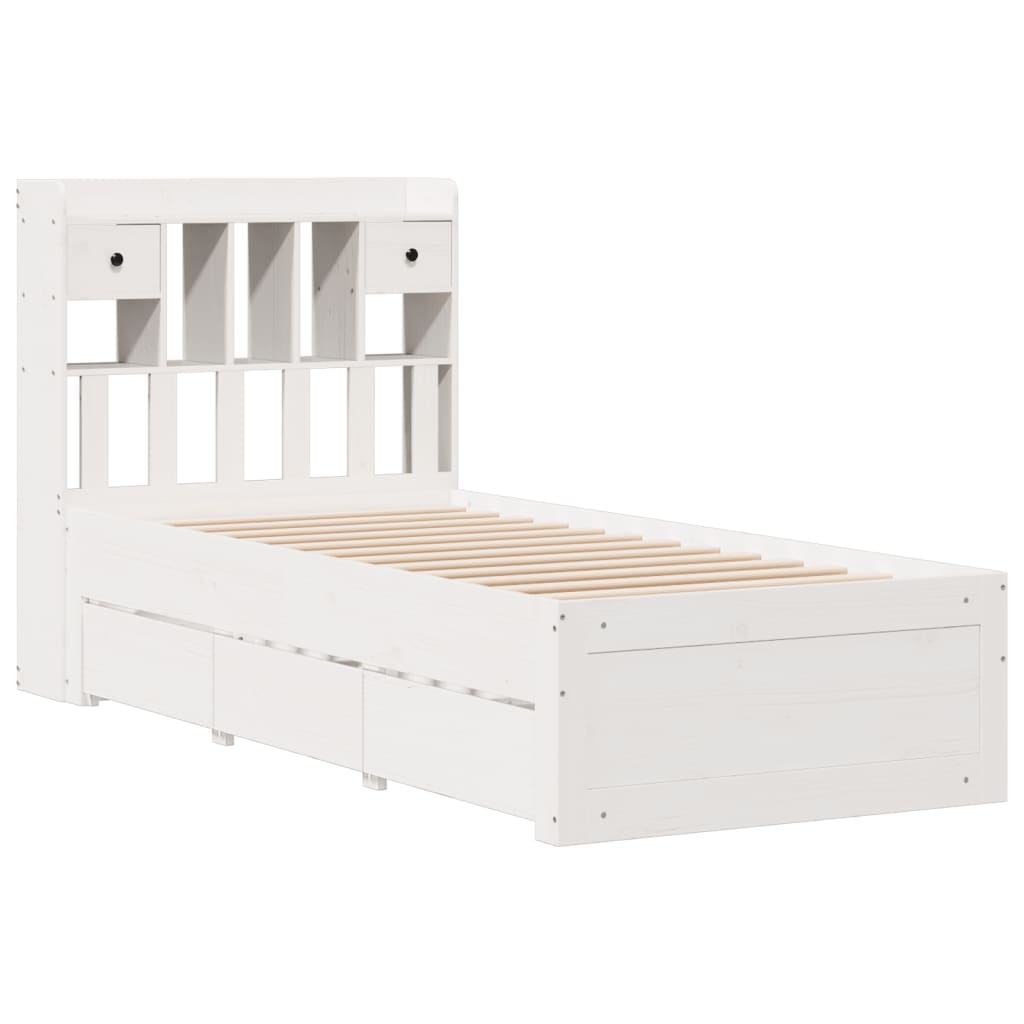Bookcase Bed Without Mattress Solid Wood Pine