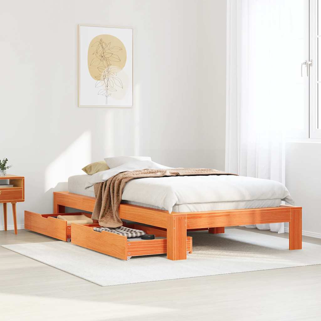 Bed Frame Without Mattress King Size Solid Wood Pine
