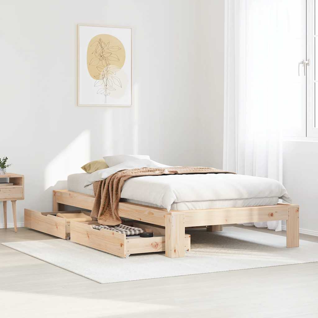 Bed Frame Without Mattress King Size Solid Wood Pine
