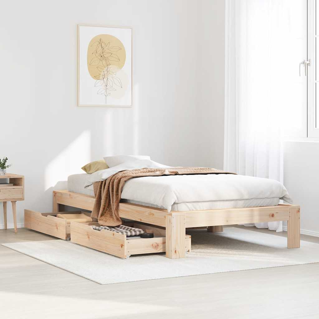 Bed Frame Without Mattress King Size Solid Wood Pine