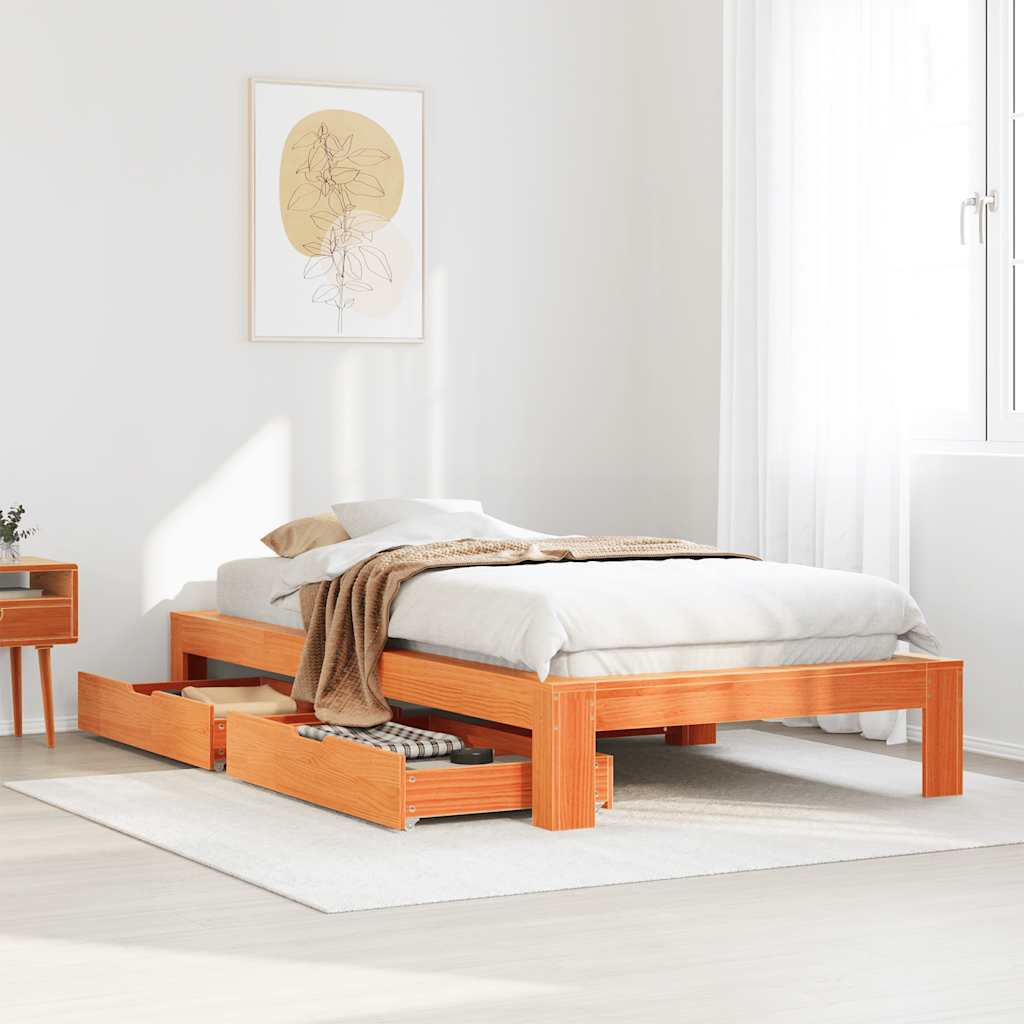 Bed Frame Without Mattress King Size Solid Wood Pine