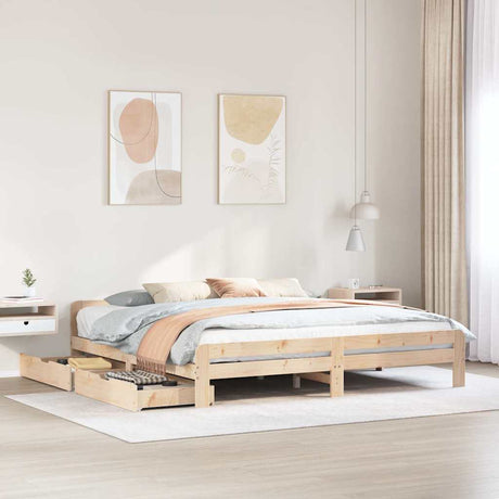 Bed Frame Without Mattress Solid Wood Pine