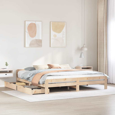 Bed Frame Without Mattress Solid Wood Pine