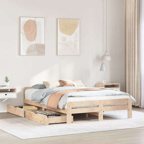 Bed Frame Without Mattress Solid Wood Pine
