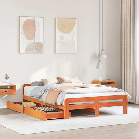 Bed Frame Without Mattress Solid Wood Pine