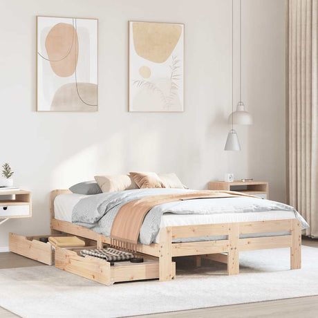 Bed Frame Without Mattress Solid Wood Pine