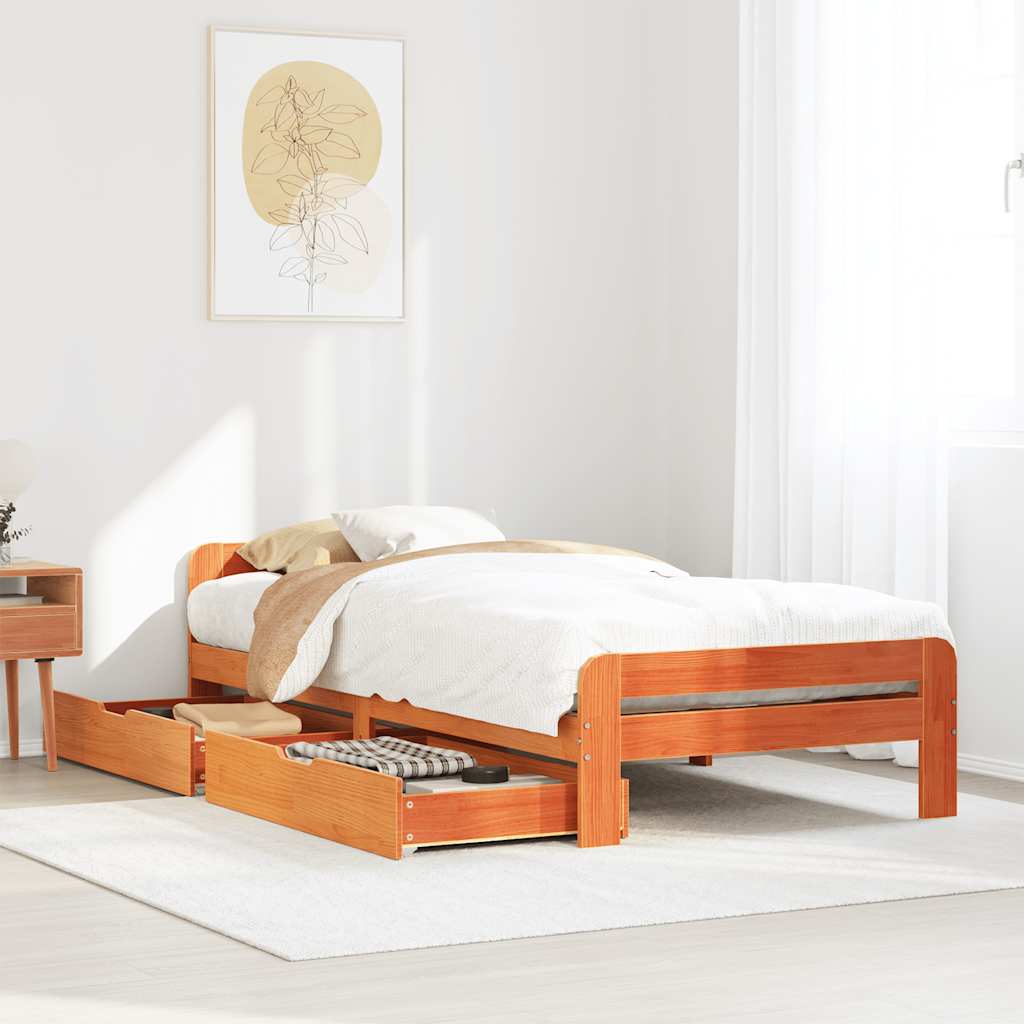 Bed Frame Without Mattress Solid Wood Pine