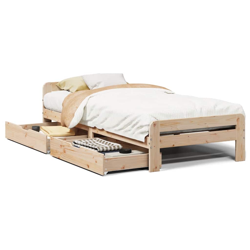 Bed Frame Without Mattress Solid Wood Pine