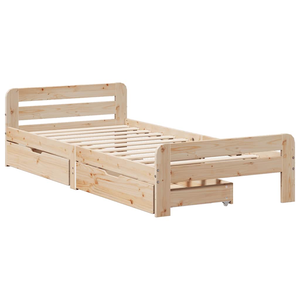 Bed Frame Without Mattress Solid Wood Pine