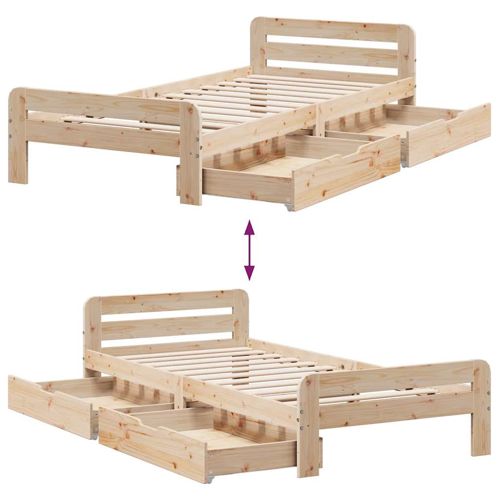 Bed Frame Without Mattress Solid Wood Pine