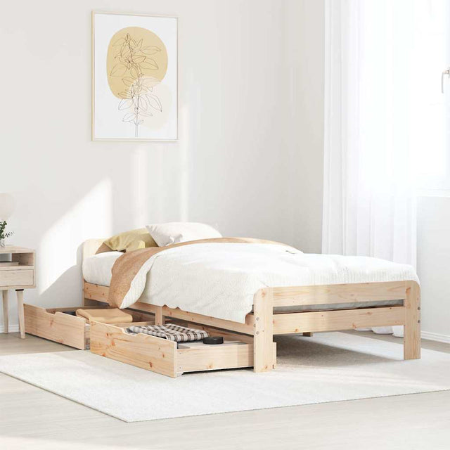 Bed Frame Without Mattress Solid Wood Pine