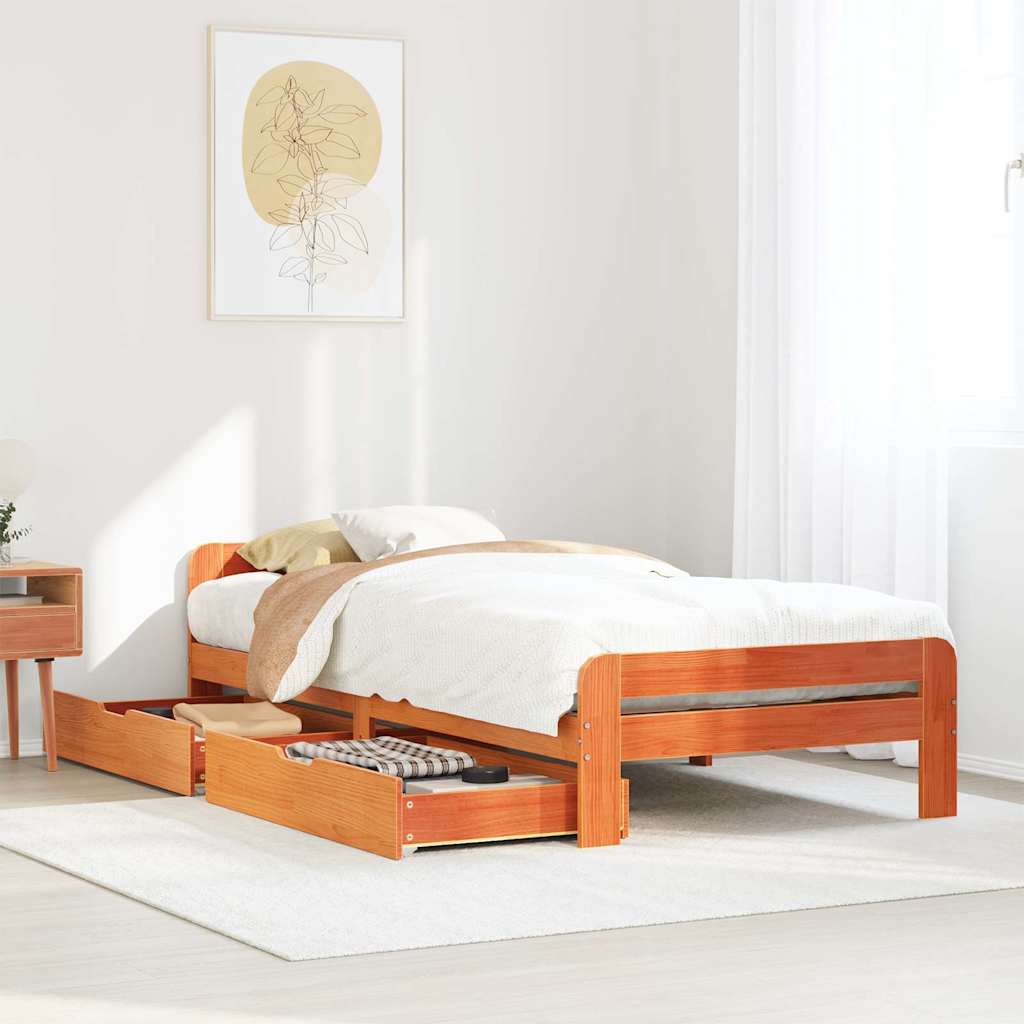 Bed Frame Without Mattress Solid Wood Pine