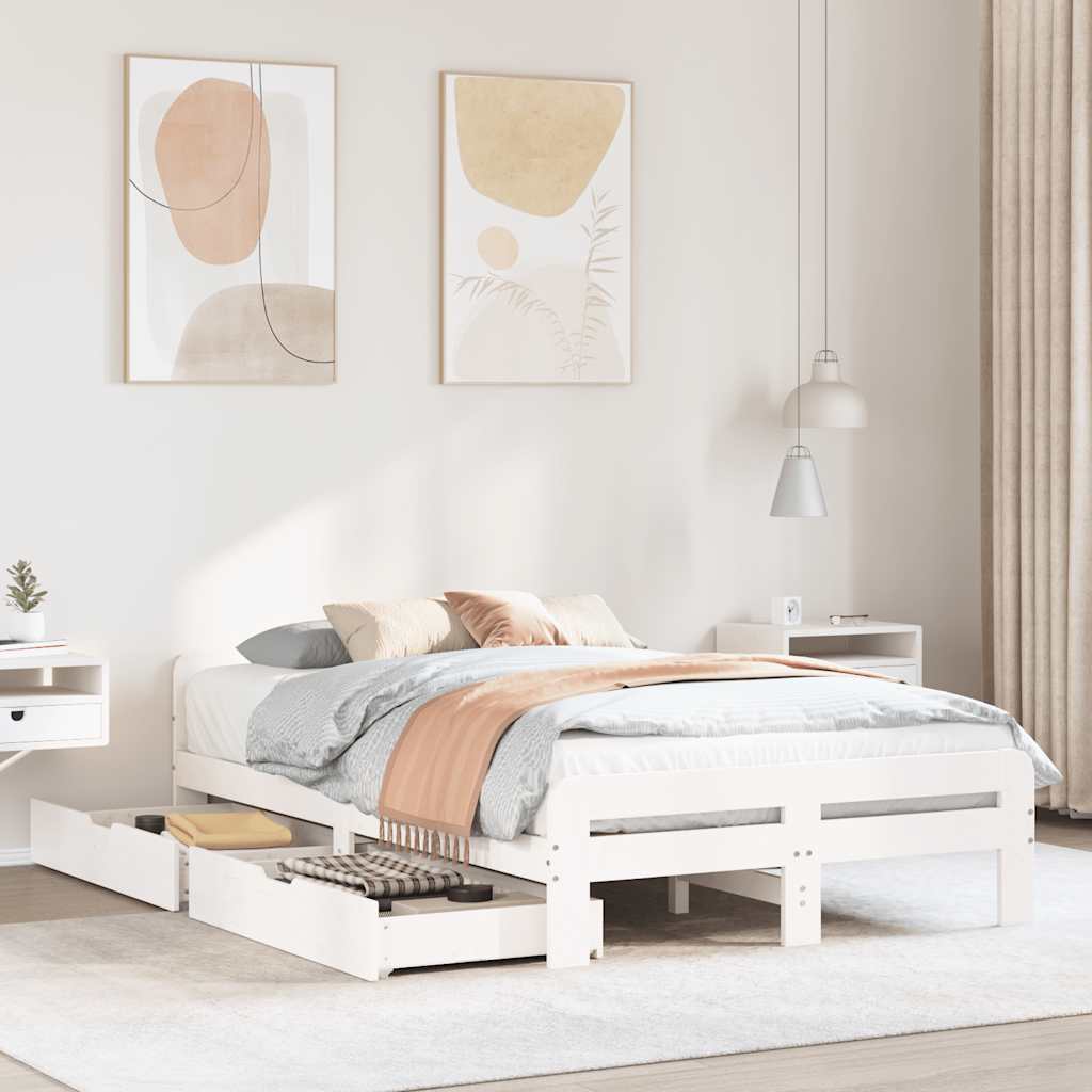 Bed Frame Without Mattress Solid Wood Pine