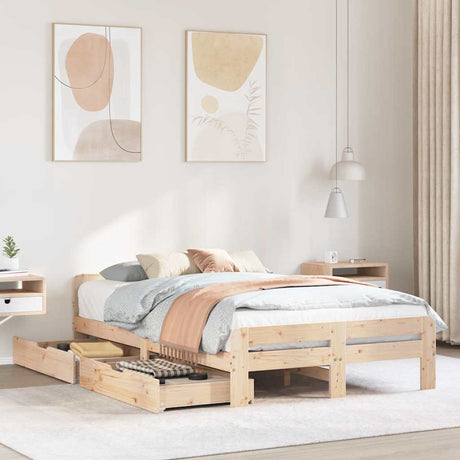 Bed Frame Without Mattress Solid Wood Pine
