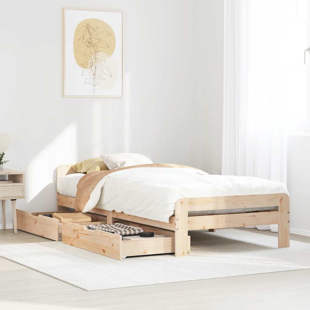 Bed Frame Without Mattress Solid Wood Pine