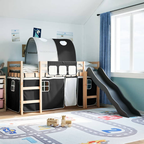 Kids' Loft Bed With Tunnel Blue Solid Wood Pine