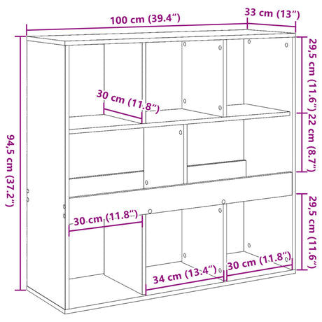 Book Cabinet/Room Divider 100X33X