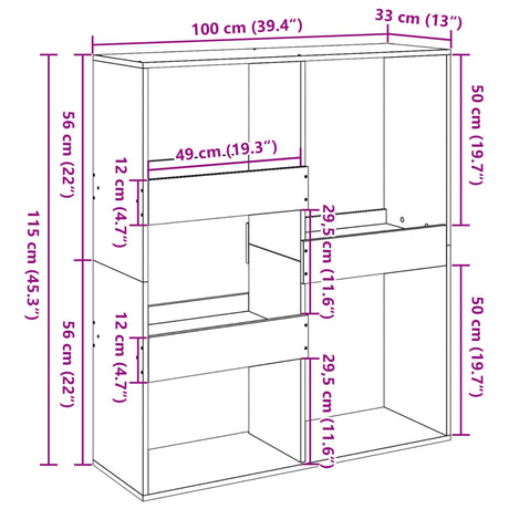 Book Cabinet/Room Divider 100X33X